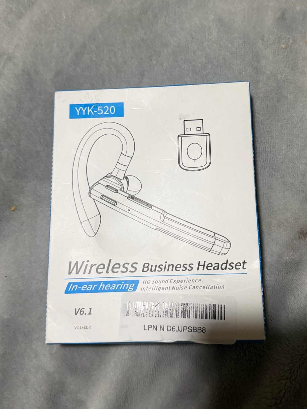 YYK-520 Wireless Business Bluetooth 6.1 Headset w/ Mic USB Adapter